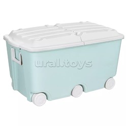 Ящик для игрушек на колесах 685х395х385мм, 66,5л (Светло-голубой)