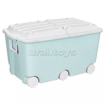Ящик для игрушек на колесах 685х395х385мм, 66,5л (Светло-голубой)