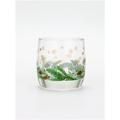 Стакан новогодний «Зимний букет», 310 мл, золотая деколь