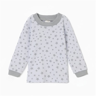 Лонгслив для мальчика, рост 68 см, серые звёзды
