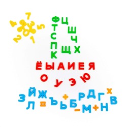 Полесье Набор "Первые уроки" (33 буквы + 10 цифр + 5 математических знаков) (в пакете)