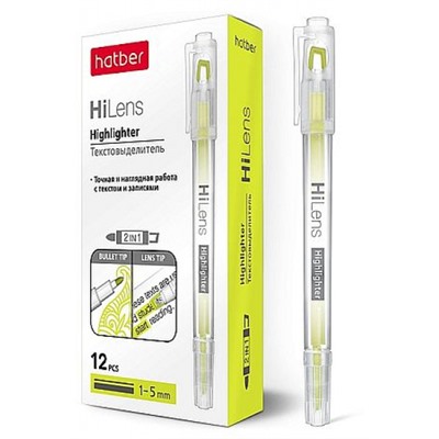 Текстовыделитель двусторонний 1/5 мм "Хай-Ленс" желтый" (060857) Хатбер