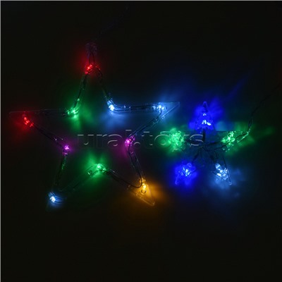 Электрогирлянда-занавес светодиодная "Звездочки", цветная