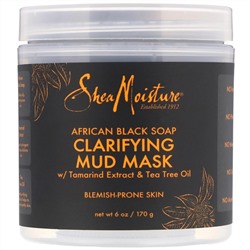 SheaMoisture, очищающая грязевая маска, африканское черное мыло, 170 г (6 унций)