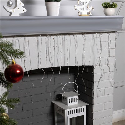 УЦЕНКА Гирлянда «Бахрома», 2×0.4 м, IP20, USB, приложение, серебристая нить, свечение RGB