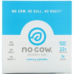 No Cow, Протеиновый батончик, ваниль и карамель, 12 батончиков по 60 г (2,12 унции)