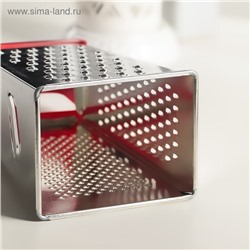 Тёрка с контейнером КВАРЦ «Универсал», 4 грани, 450 мл, 27×12 см, металл, МИКС