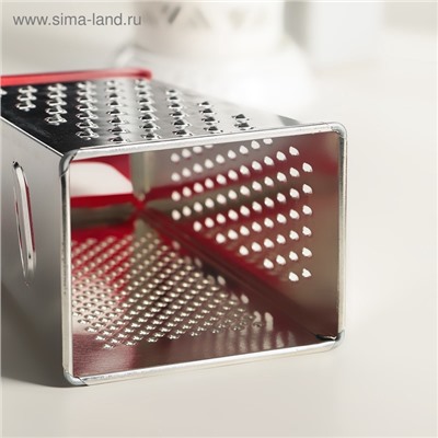 Тёрка с контейнером КВАРЦ «Универсал», 4 грани, 450 мл, 27×12 см, металл, МИКС