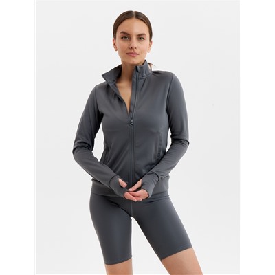 Рашгард на молнии с длинным рукавом женский Resport, размер 42, серый