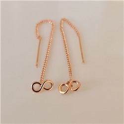 Серьги протяжки ювелирная бижутерия коллекция "Дубай", покрытие позолота, арт.314.070