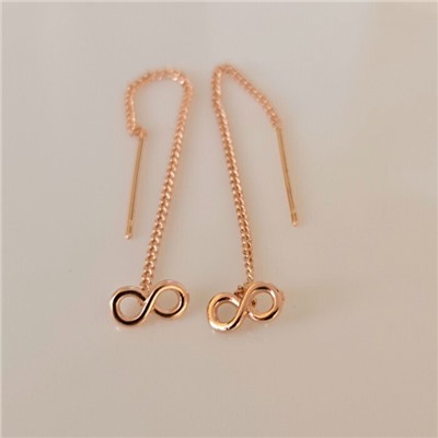 Серьги протяжки ювелирная бижутерия коллекция "Дубай", покрытие позолота, арт.314.070