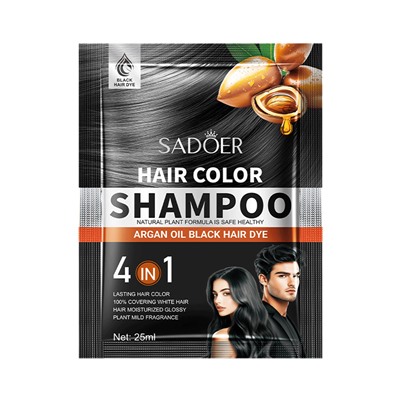 Шампунь-краска для волос с аргановым маслом (цвет черный)