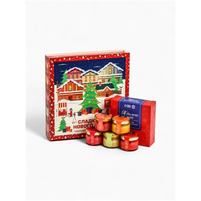 Подарочный набор новогодний «Сладкого Нового Года», мед кремовый, чай