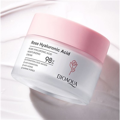Крем для лица с экстрактом розы и гиалуроновой кислотой BIOAQUA, 50 гр.
