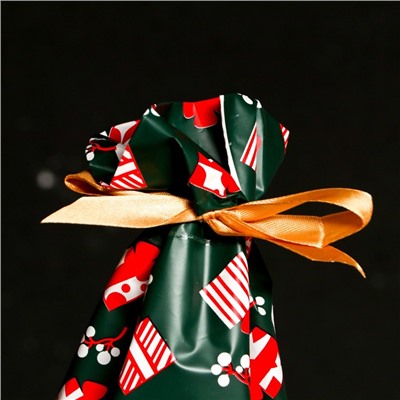 Пакет полиэтиленовый подарочный «Новогодние подарки», с завязками, 15×23 см