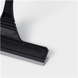 Окномойка с насадкой из микрофибры Raccoon, гибкая, стальная телескопическая ручка, 28×2.5×80(117) см, чёрная