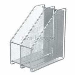 Вертикальный накопитель 2-х секционный "deVENTE" размер 15x28x35,3 см, сетчатый металлический, серый