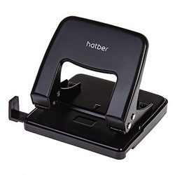 Дырокол на  25 л. металл "Record" черный ,с линейкой 092224 Хатбер