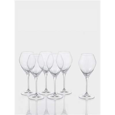 Бокалы для вина «Брависсимо», 360 мл, набор 6 шт., стекло, прозрачные