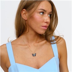 Кулон на цепочке бабочка, цвет цепочки: золотистый, бабочка цвет: черный, голобой, сиреневый, 516, арт. 001.566