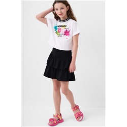 Комплект трикотажный для девочек: джемпер (футболка), юбка-шорты PLAYTODAY, 1240346