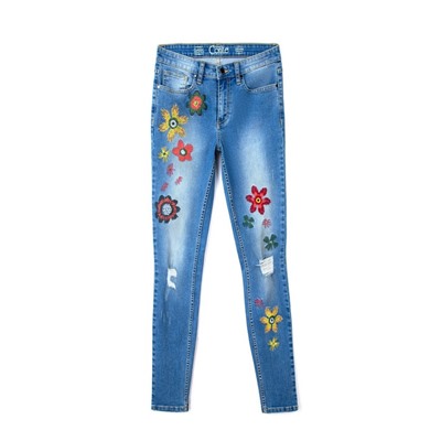 Skinny CONTE Ультрамодные джинсы Skinny с вышивкой CON-32