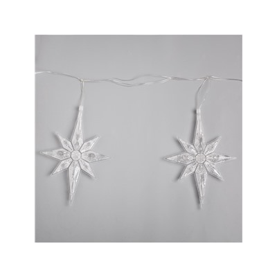 Гирлянда «Нить» 2 м с насадками «Полярная звезда», IP20, прозрачная нить, 30 LED, свечение мульти (RG/RB), мигание, 220 В