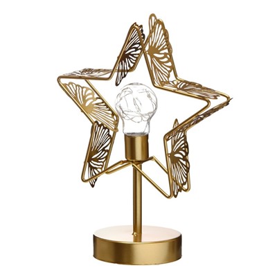 Ночник «Звезда» LED от батареек 3хАА золото 22×11×28 см RISALUX