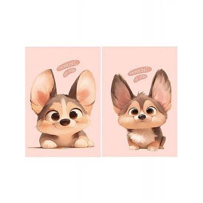 Блокнот А7 48л клетка "МАЛЕНЬКИЙ КОРГИ - 2" склейка Б48-3010 Проф-Пресс