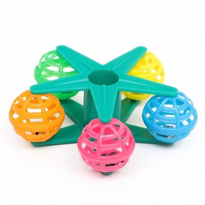 Игрушка для птиц «Карусель с шариками», 10 см, шарики по 3 см