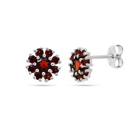 Серьги из серебра гранат, Салют