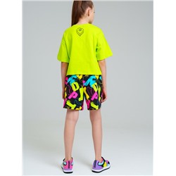 Комплект трикотажный для девочек: фуфайка (футболка), шорты