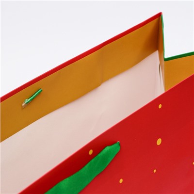 Пакет подарочный новогодний ламинированный «Ёлки», 50×40×15 см