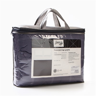 Покрывало евро макси LoveLife Cage: graphite (вид 3), 240×210±5 см, микрофайбер