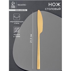 Нож столовый Magistro «Оску стандарт», длина 21.3 см, нержавеющая сталь, золотистый
