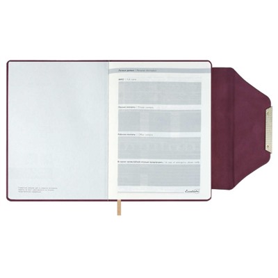Ежедневник недатированный А5 320 стр. 70608 "СПИЛОК ДЕЛАВЭ БОРДОВЫЙ" кожзам, магнитный клапан Феникс