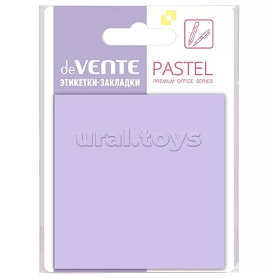 Самоклеящиеся этикетки-закладки "Pastel" пластиковые прозрачные, 76x76 мм, сиреневые