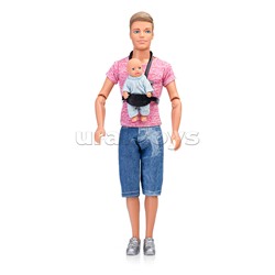 Кукла "Молодой папа" с малышом и аксессуарами, в коробке