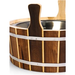 Шайка - таз для бани и сауны «Добрыня», 15 л, деревянная, нержавеющая вставка