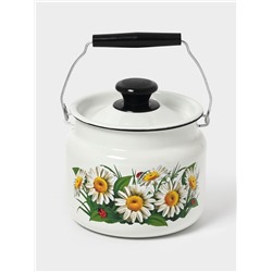 Бидон эмалированный, 2 л, с ручкой и крышкой, белый