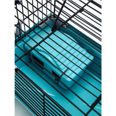 Клетка-мини для грызунов «Пижон» №1, укомплектованная, 27×15×13 см, бирюзовая