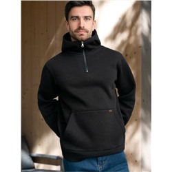 Худи с воротом на молнии из теплого футера-трехнитки