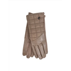 Комбинированные женские перчатки, цвет  светло коричневый