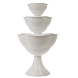 Клумба пластиковая, 3 яруса, d=27–40–55 см, высота бортика 90 см, белая, «Водопад»