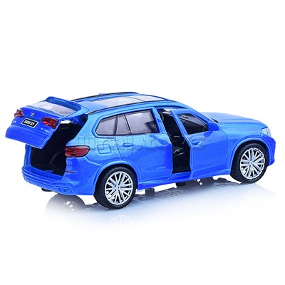 Машина металл. BMW X5 M-SPORT 12 см, (открыв. двери, багаж, син,) в коробке