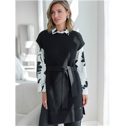 Удлиненный жилет из пряжи с кашемиром