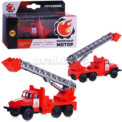 Грузовик металлический, инерционный, Пожарная машина, подвижные элементы