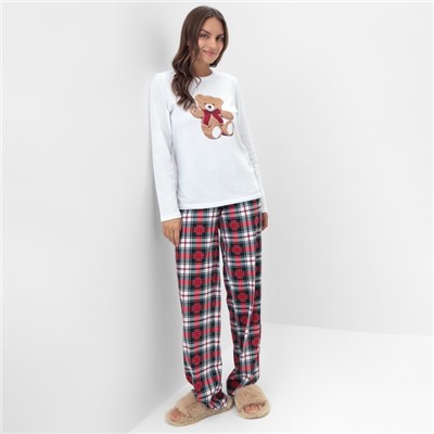 Пижама новогодняя женская (лонгслив, брюки) KAFTAN Сhristmas time, размер 44-46