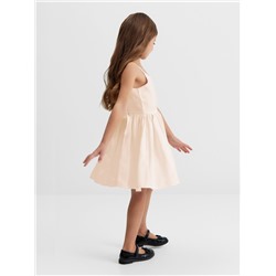 Платье нарядное для девочки MINAKU: Party Dress с бантом, бежевое, рост 98-104 см