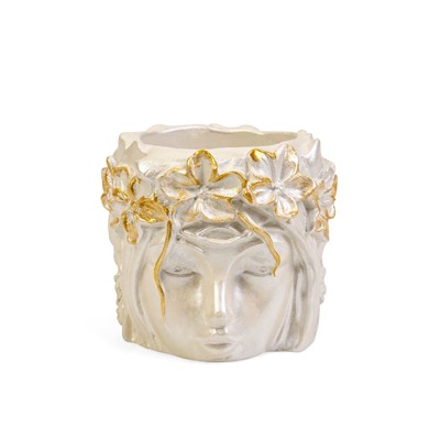 Декоративное кашпо для цветов «Вера», 300 мл, 11×11×10 см, гипс, белое